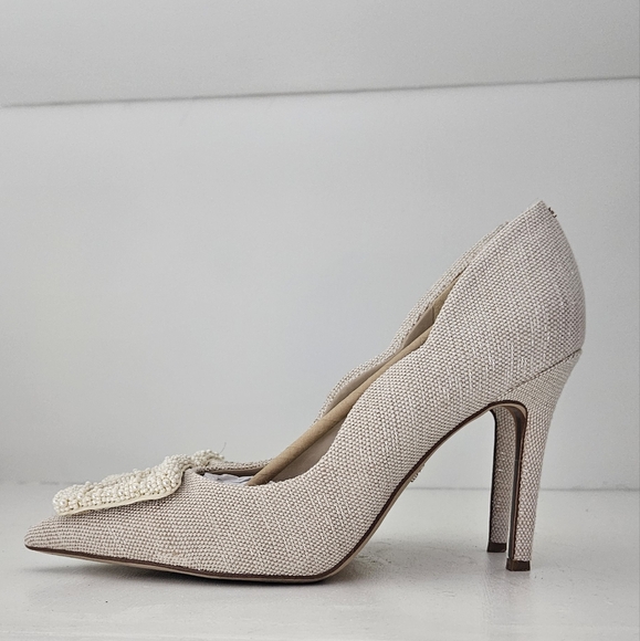 Sam Edelman Harriett Ivory Multi Pointed Toe Slip On Stiletto Heel Fashion Pump - Picture 4 of 7